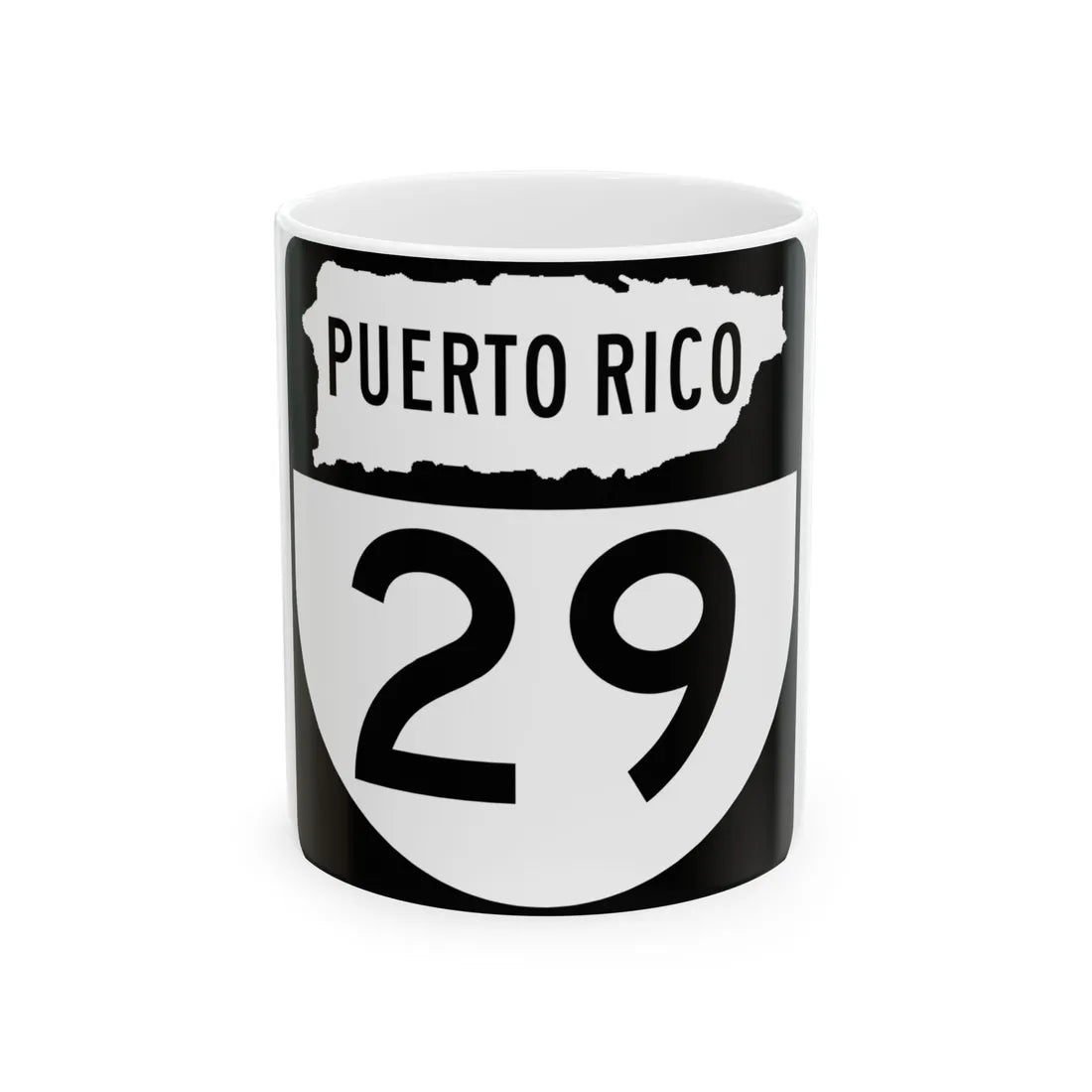 PR old 29 (Puerto Rico) (Road Sign) White Coffee Mug 11oz - Go Mug Yourself