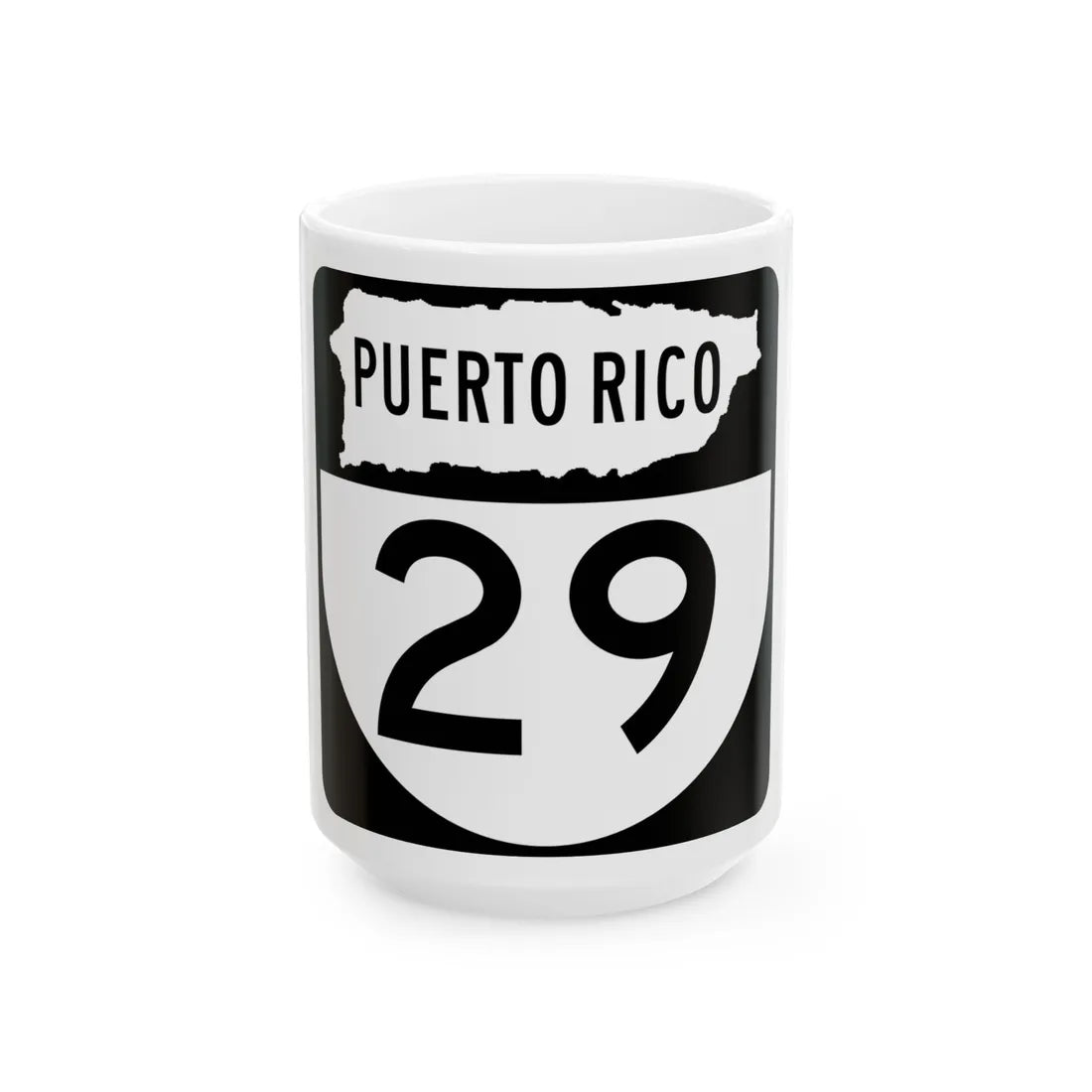 PR old 29 (Puerto Rico) (Road Sign) White Coffee Mug 15oz - Go Mug Yourself