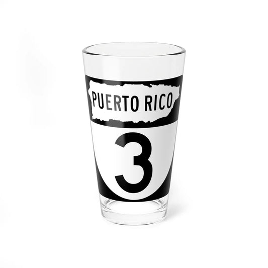 PR old 3 (Puerto Rico) (Road Sign) Pint Glass 16oz 16oz - Go Mug Yourself