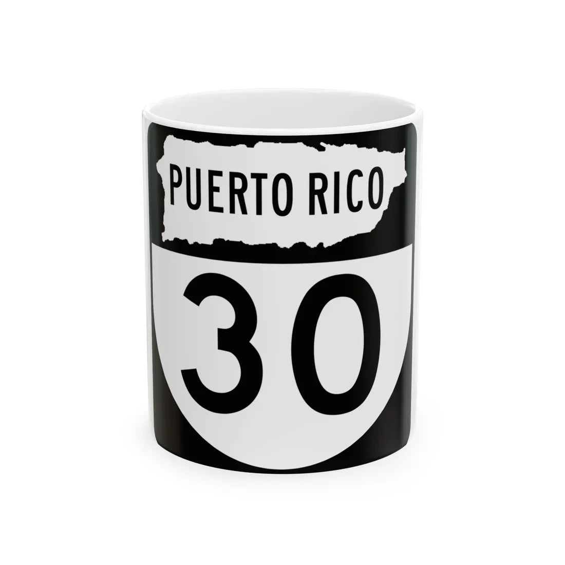 PR old 30 (Puerto Rico) (Road Sign) White Coffee Mug 11oz - Go Mug Yourself