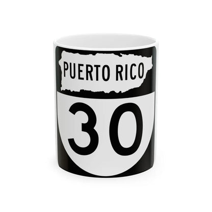 PR old 30 (Puerto Rico) (Road Sign) White Coffee Mug 11oz - Go Mug Yourself