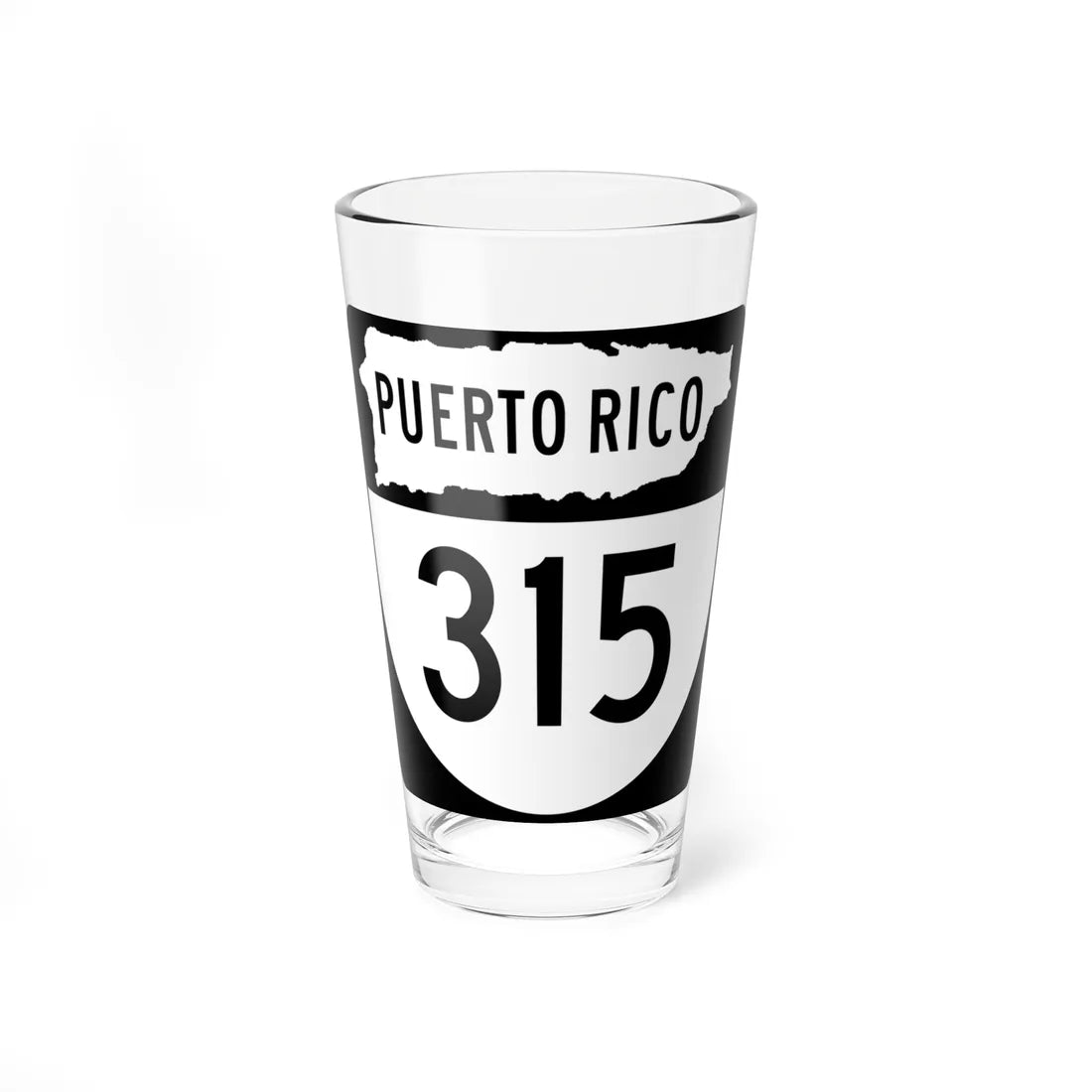 PR old 315 (Puerto Rico) (Road Sign) Pint Glass 16oz 16oz - Go Mug Yourself