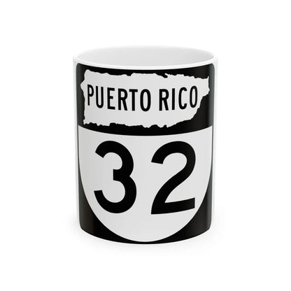 PR old 32 (Puerto Rico) (Road Sign) White Coffee Mug 11oz - Go Mug Yourself
