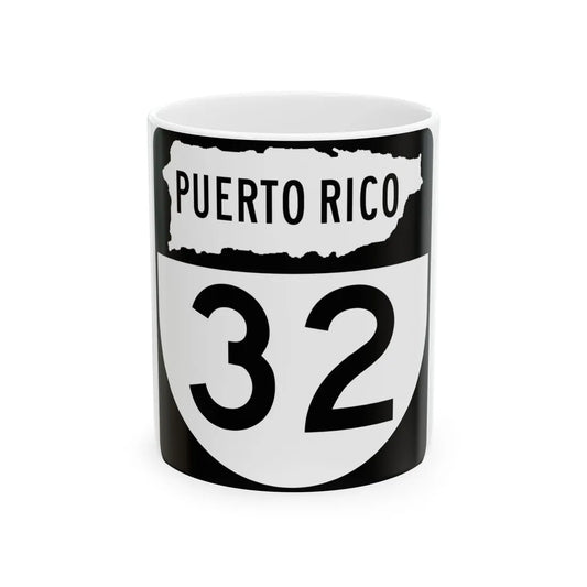 PR old 32 (Puerto Rico) (Road Sign) White Coffee Mug 11oz - Go Mug Yourself