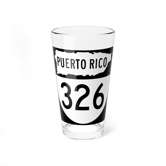 PR old 326 (Puerto Rico) (Road Sign) Pint Glass 16oz 16oz - Go Mug Yourself