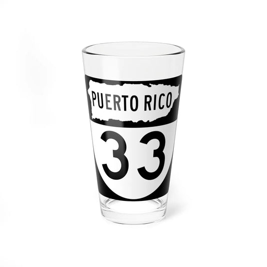 PR old 33 (Puerto Rico) (Road Sign) Pint Glass 16oz 16oz - Go Mug Yourself