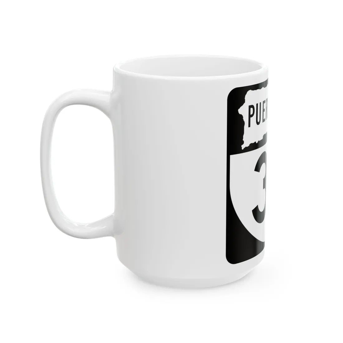 PR old 33 (Puerto Rico) (Road Sign) White Coffee Mug - Go Mug Yourself