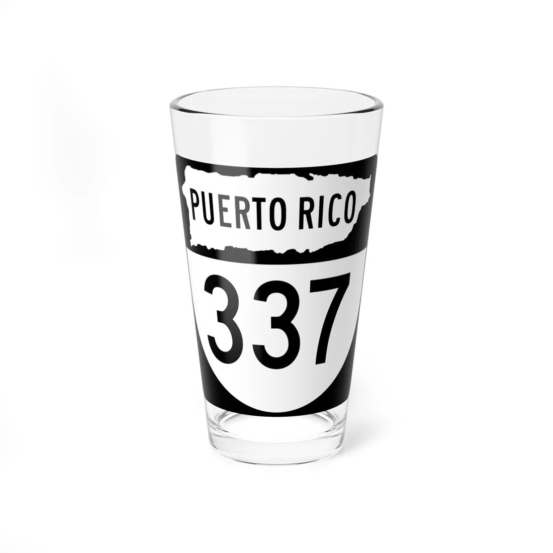 PR old 337 (Puerto Rico) (Road Sign) Pint Glass 16oz 16oz - Go Mug Yourself