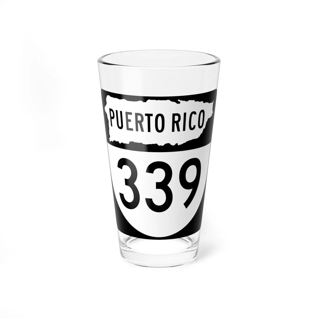PR old 339 (Puerto Rico) (Road Sign) Pint Glass 16oz - Go Mug Yourself