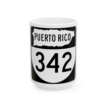 PR old 342 (Puerto Rico) (Road Sign) White Coffee Mug 15oz - Go Mug Yourself