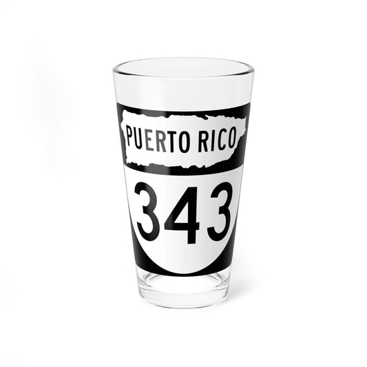 PR old 343 (Puerto Rico) (Road Sign) Pint Glass 16oz 16oz - Go Mug Yourself