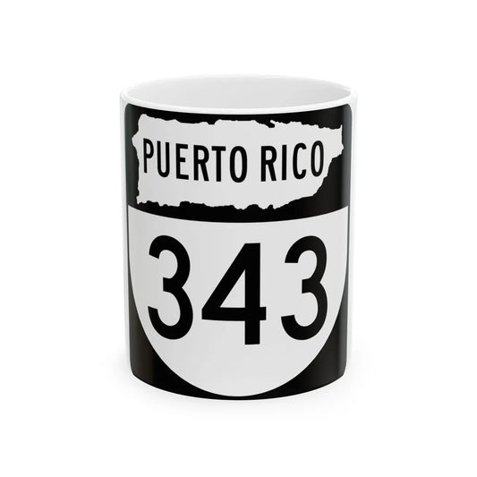 PR old 343 (Puerto Rico) (Road Sign) White Coffee Mug 11oz - Go Mug Yourself