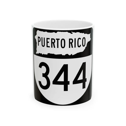 PR old 344 (Puerto Rico) (Road Sign) White Coffee Mug 11oz - Go Mug Yourself