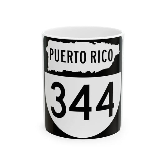 PR old 344 (Puerto Rico) (Road Sign) White Coffee Mug 11oz - Go Mug Yourself