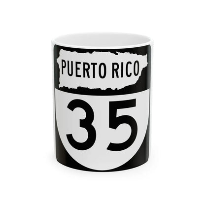 PR old 35 (Puerto Rico) (Road Sign) White Coffee Mug 11oz - Go Mug Yourself