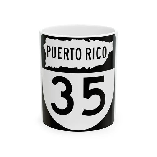 PR old 35 (Puerto Rico) (Road Sign) White Coffee Mug 11oz - Go Mug Yourself