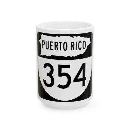 PR old 354 (Puerto Rico) (Road Sign) White Coffee Mug 15oz - Go Mug Yourself