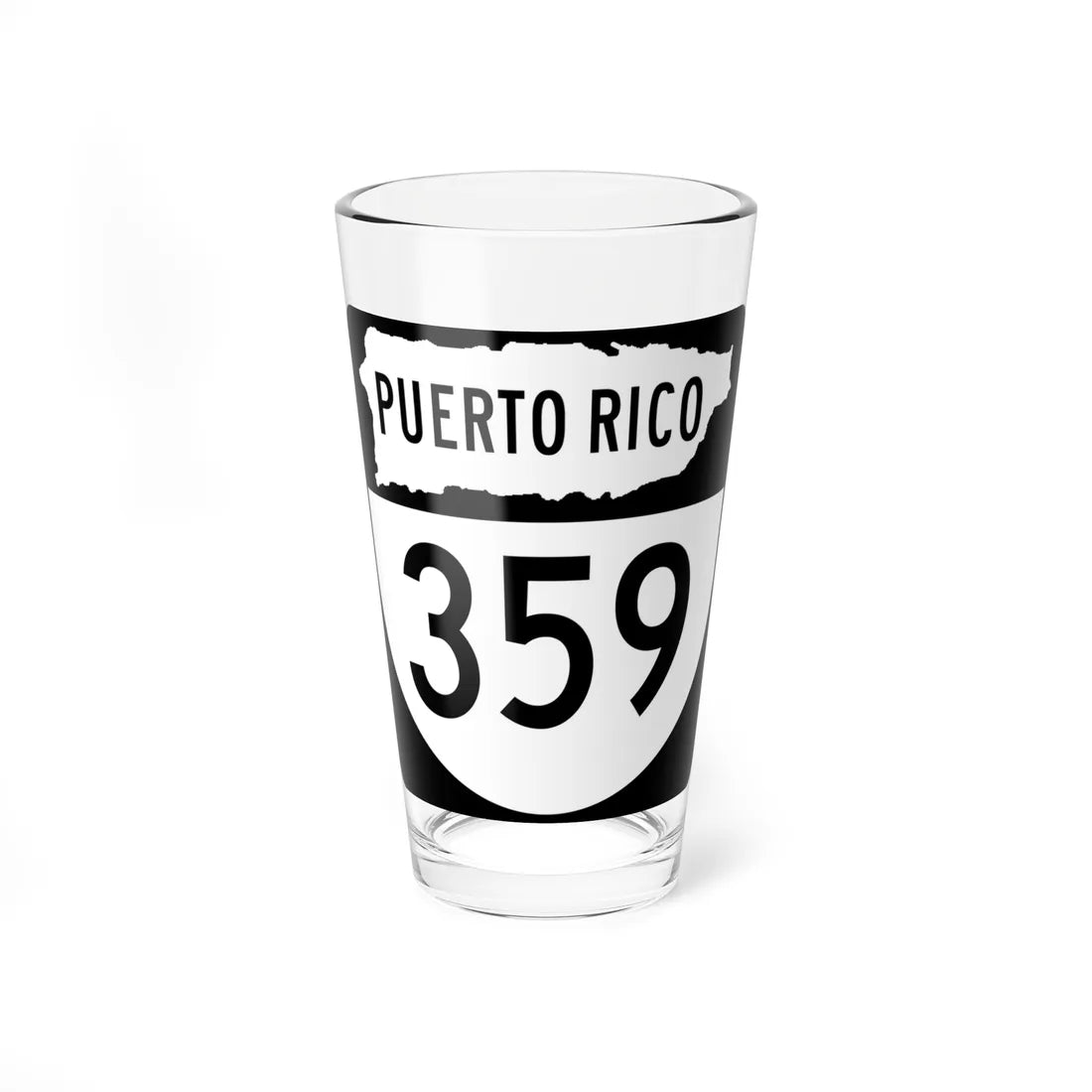 PR old 359 (Puerto Rico) (Road Sign) Pint Glass 16oz 16oz - Go Mug Yourself