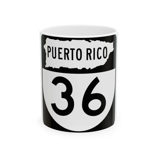 PR old 36 (Puerto Rico) (Road Sign) White Coffee Mug 11oz - Go Mug Yourself