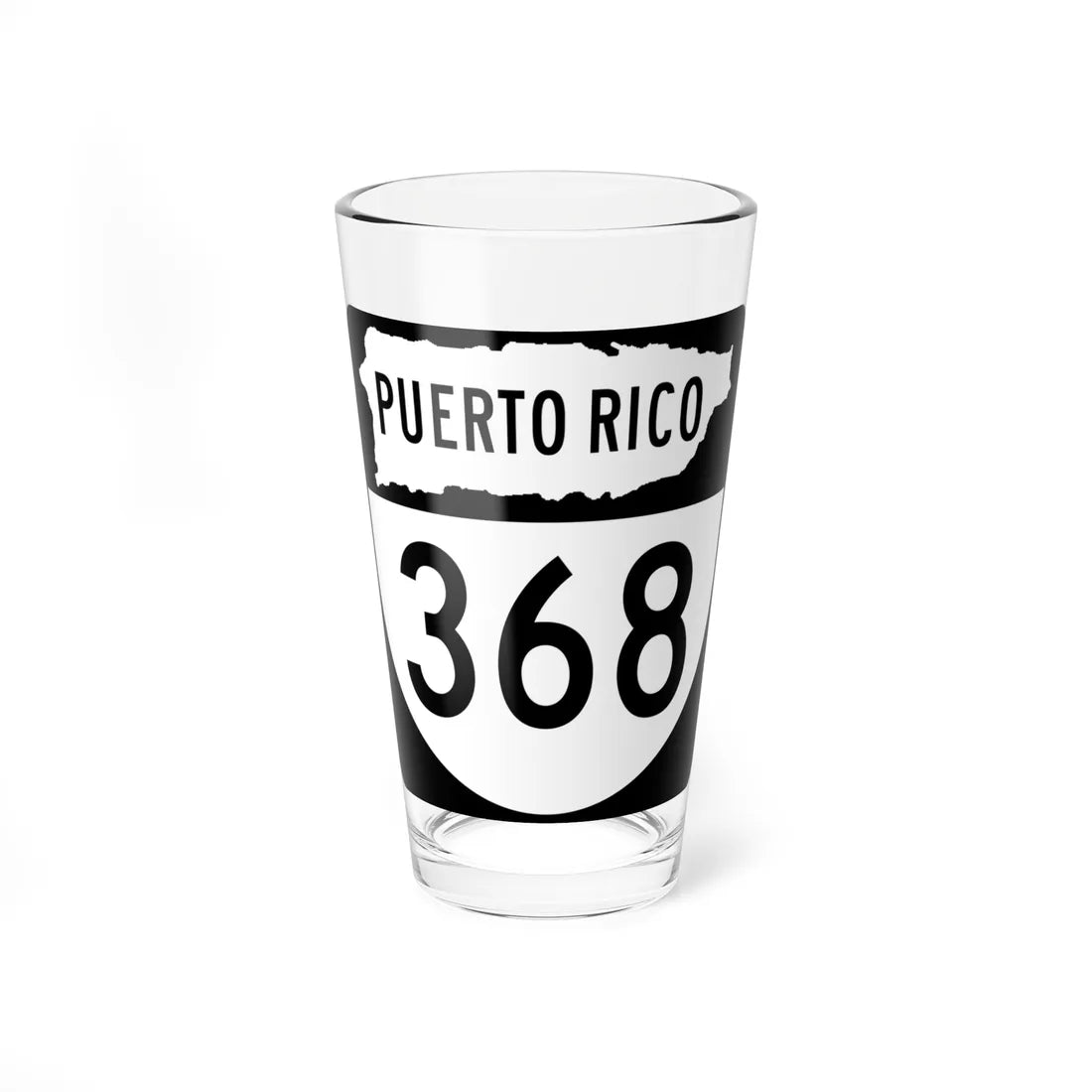 PR old 368 (Puerto Rico) (Road Sign) Pint Glass 16oz 16oz - Go Mug Yourself