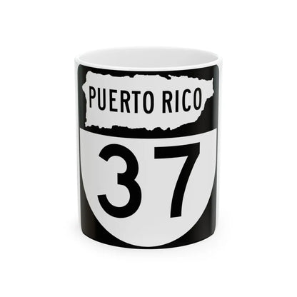 PR old 37 (Puerto Rico) (Road Sign) White Coffee Mug 11oz - Go Mug Yourself