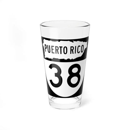 PR old 38 (Puerto Rico) (Road Sign) Pint Glass 16oz 16oz - Go Mug Yourself