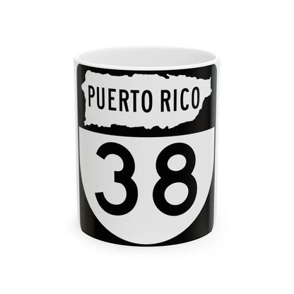 PR old 38 (Puerto Rico) (Road Sign) White Coffee Mug 11oz - Go Mug Yourself