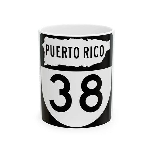 PR old 38 (Puerto Rico) (Road Sign) White Coffee Mug 11oz - Go Mug Yourself