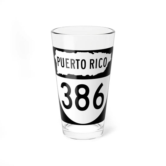 PR old 386 (Puerto Rico) (Road Sign) Pint Glass 16oz 16oz - Go Mug Yourself