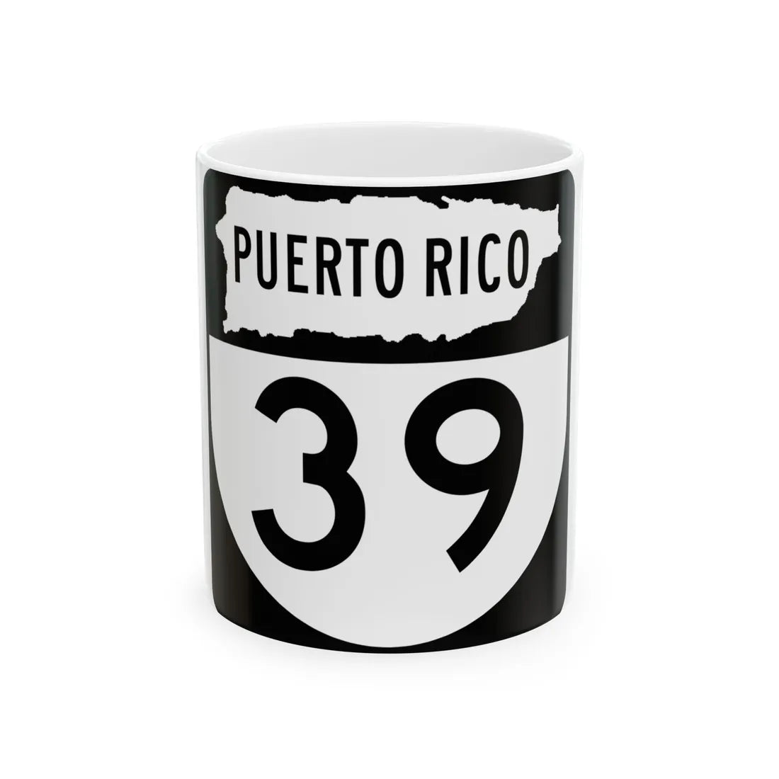 PR old 39 (Puerto Rico) (Road Sign) White Coffee Mug 11oz - Go Mug Yourself