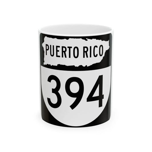 PR old 394 (Puerto Rico) (Road Sign) White Coffee Mug 11oz - Go Mug Yourself