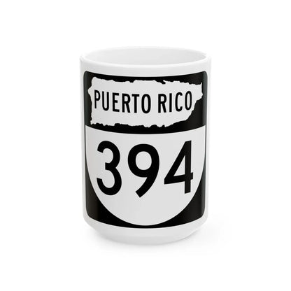PR old 394 (Puerto Rico) (Road Sign) White Coffee Mug 15oz - Go Mug Yourself