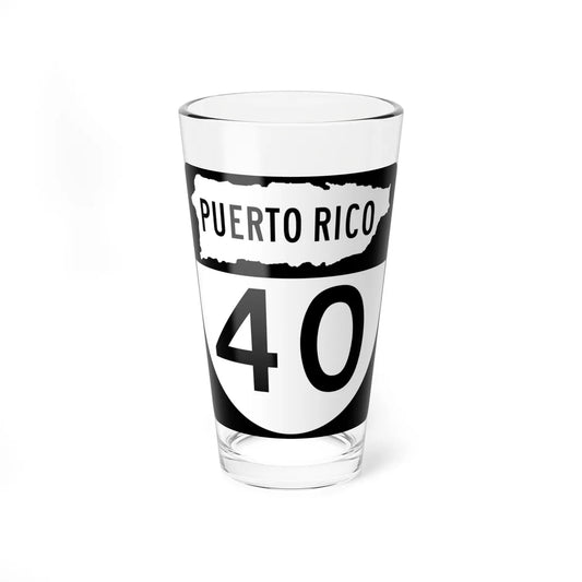 PR old 40 (Puerto Rico) (Road Sign) Pint Glass 16oz 16oz - Go Mug Yourself