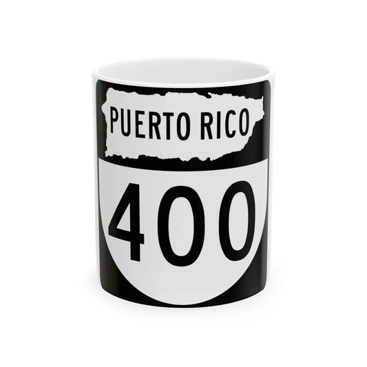 PR old 400 (Puerto Rico) (Road Sign) White Coffee Mug 11oz - Go Mug Yourself