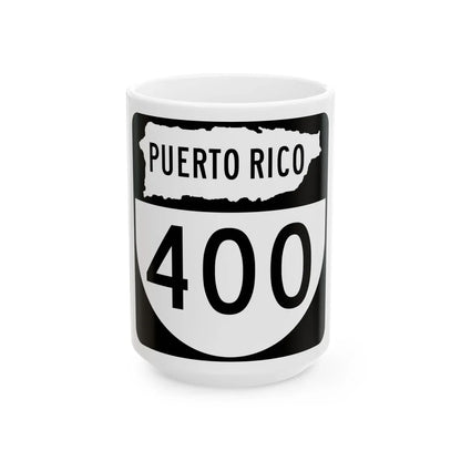 PR old 400 (Puerto Rico) (Road Sign) White Coffee Mug 15oz - Go Mug Yourself