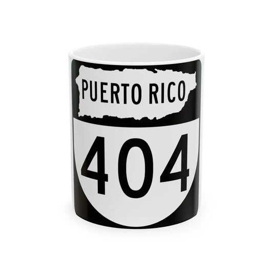 PR old 404 (Puerto Rico) (Road Sign) White Coffee Mug 11oz - Go Mug Yourself