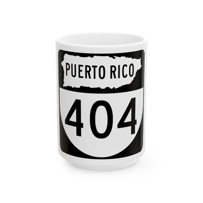 PR old 404 (Puerto Rico) (Road Sign) White Coffee Mug 15oz - Go Mug Yourself