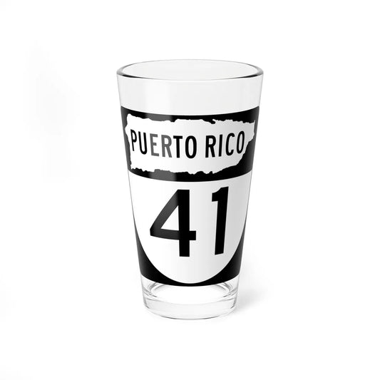 PR old 41 (Puerto Rico) (Road Sign) Pint Glass 16oz 16oz - Go Mug Yourself