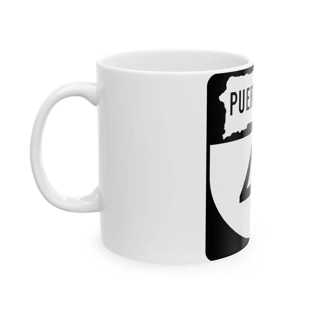 PR old 41 (Puerto Rico) (Road Sign) White Coffee Mug - Go Mug Yourself