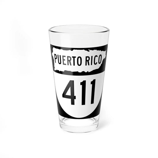 PR old 411 (Puerto Rico) (Road Sign) Pint Glass 16oz 16oz - Go Mug Yourself