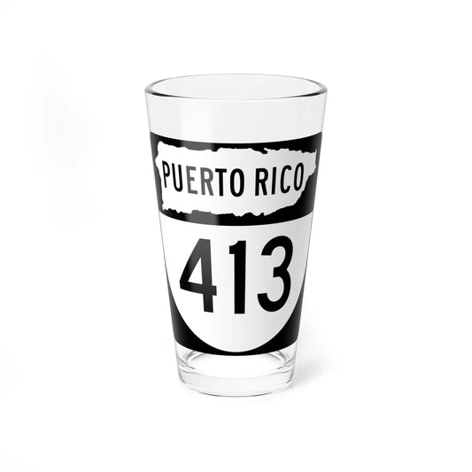 PR old 413 (Puerto Rico) (Road Sign) Pint Glass 16oz 16oz - Go Mug Yourself