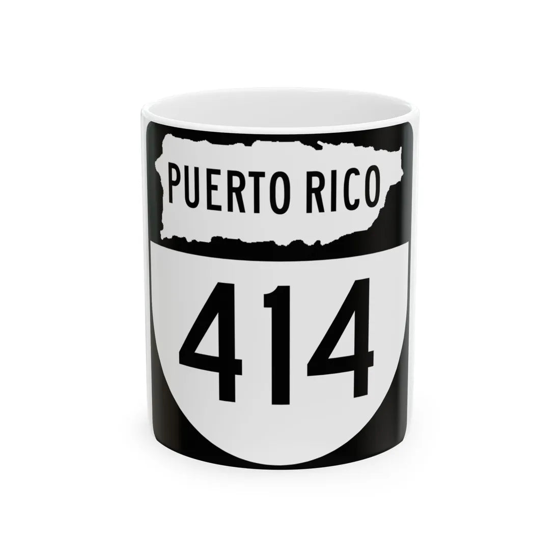 PR old 414 (Puerto Rico) (Road Sign) White Coffee Mug 11oz - Go Mug Yourself