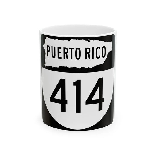 PR old 414 (Puerto Rico) (Road Sign) White Coffee Mug 11oz - Go Mug Yourself