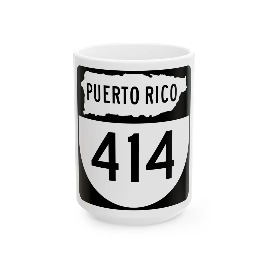 PR old 414 (Puerto Rico) (Road Sign) White Coffee Mug 15oz - Go Mug Yourself