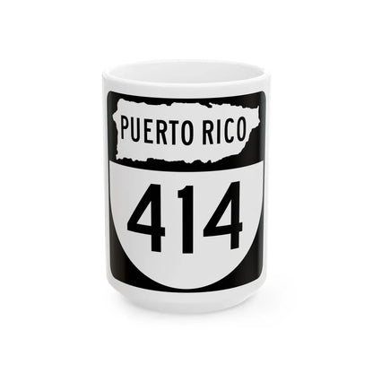 PR old 414 (Puerto Rico) (Road Sign) White Coffee Mug 15oz - Go Mug Yourself