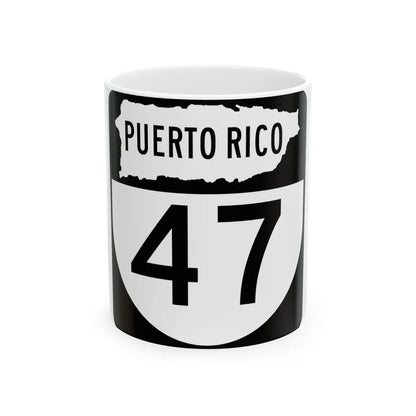 PR old 47 (Puerto Rico) (Road Sign) White Coffee Mug 11oz - Go Mug Yourself