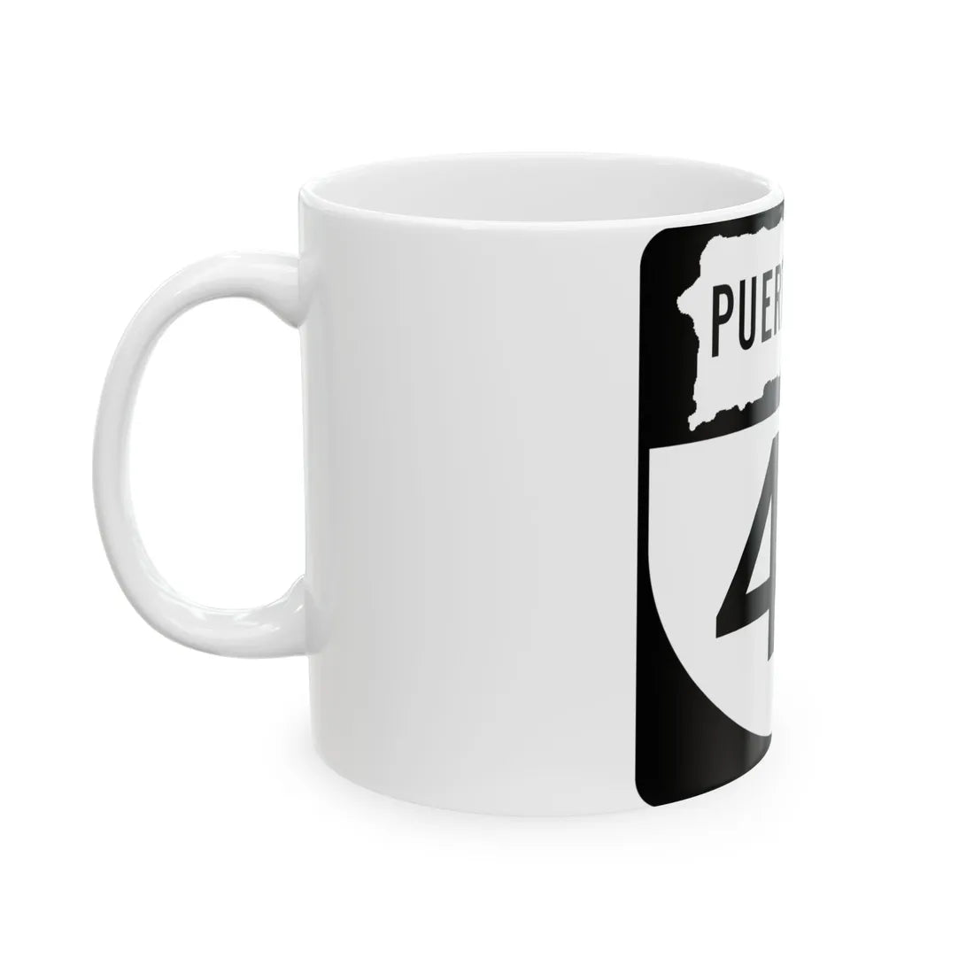 PR old 47 (Puerto Rico) (Road Sign) White Coffee Mug - Go Mug Yourself