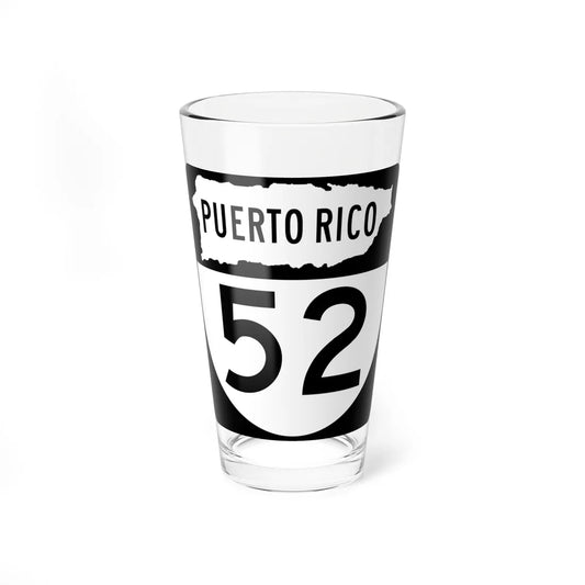 PR old 52 (Puerto Rico) (Road Sign) Pint Glass 16oz 16oz - Go Mug Yourself