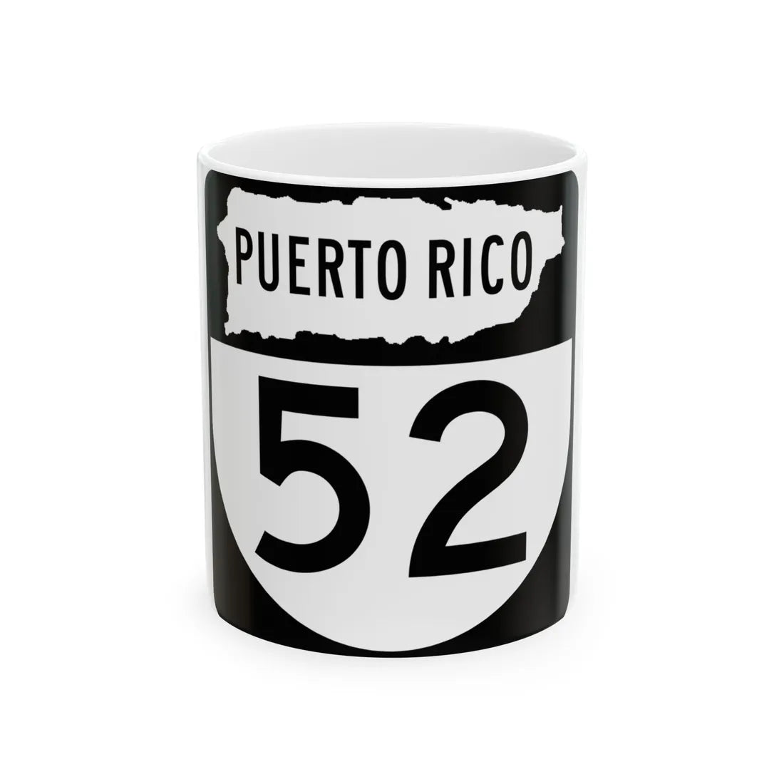 PR old 52 (Puerto Rico) (Road Sign) White Coffee Mug 11oz - Go Mug Yourself