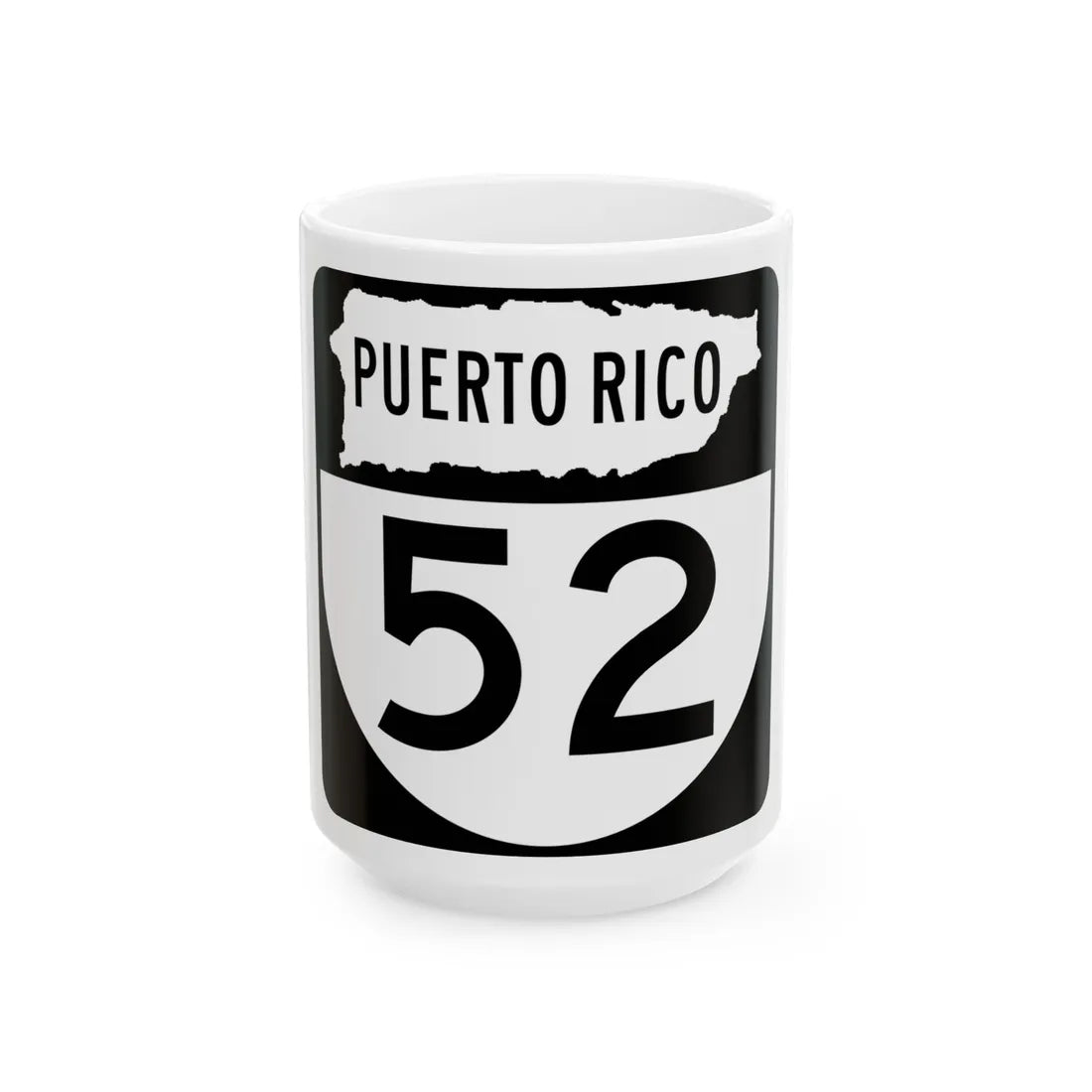 PR old 52 (Puerto Rico) (Road Sign) White Coffee Mug 15oz - Go Mug Yourself